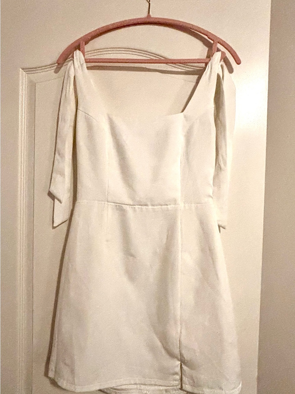 Lulu's White Tie-Shoulder Mini Dress
